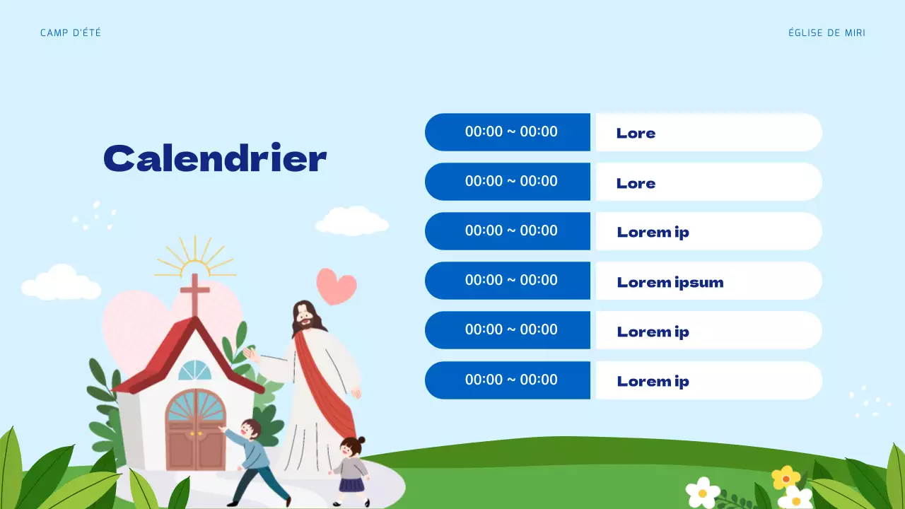 Ressources pour l'école biblique d'été bleu clair et vert