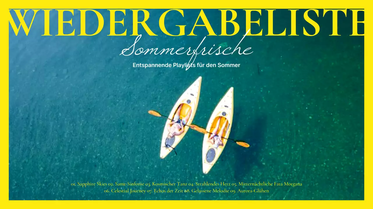 Förderung einer Playlist mit trendigen Styles in Gelb und Weiß