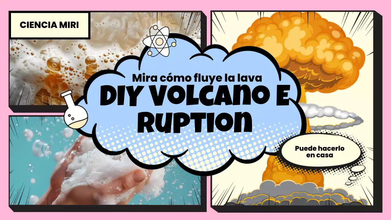 Cómo hacer burbujas volcánicas en casa con estallidos de azul y rosa Experimento científico explicado