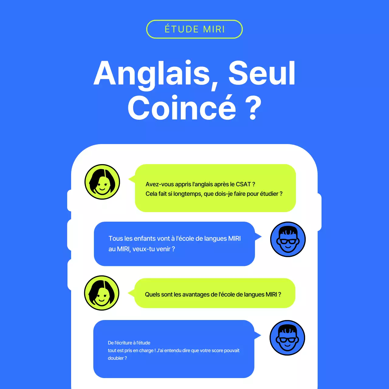 Un simple prospectus d'école en vert citron et bleu