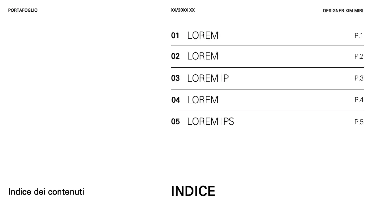 Un portfolio di carriera di base in bianco e nero