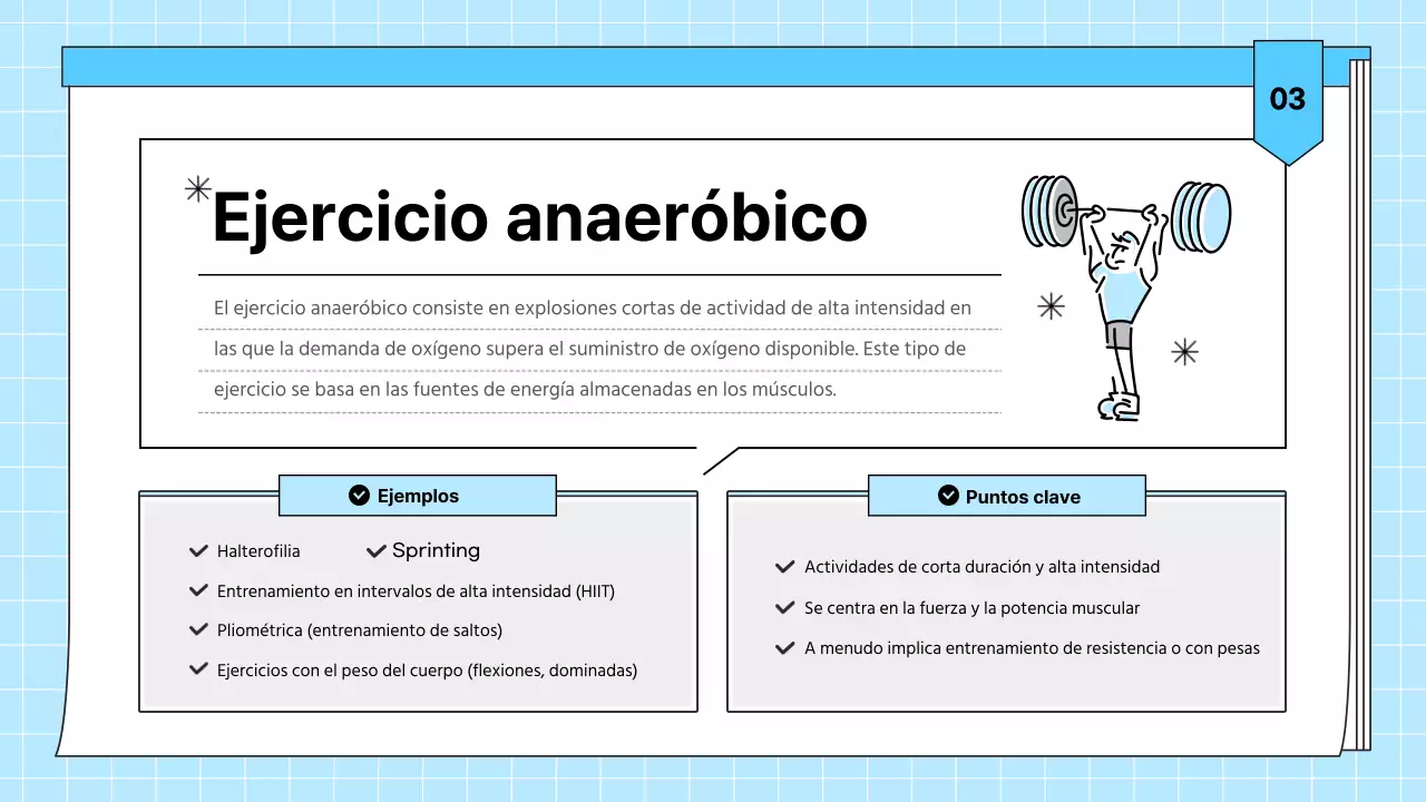 Material didáctico de salud para ejercicios sencillos de color azul claro