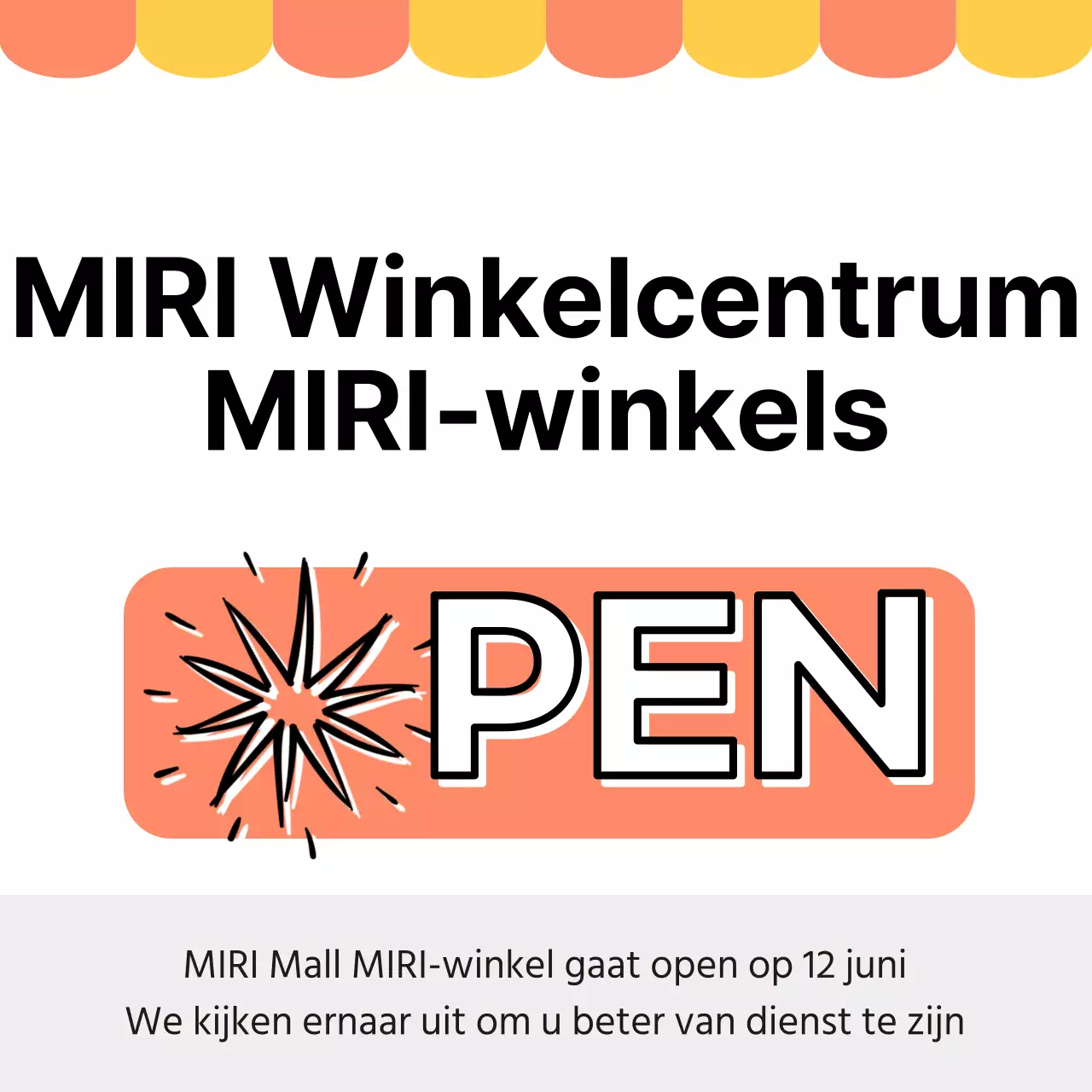 Aankondiging van de opening van een minimalistische winkel in wit en roze