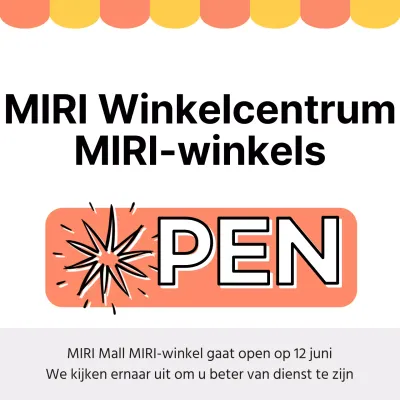 Aankondiging van de opening van een minimalistische winkel in wit en roze