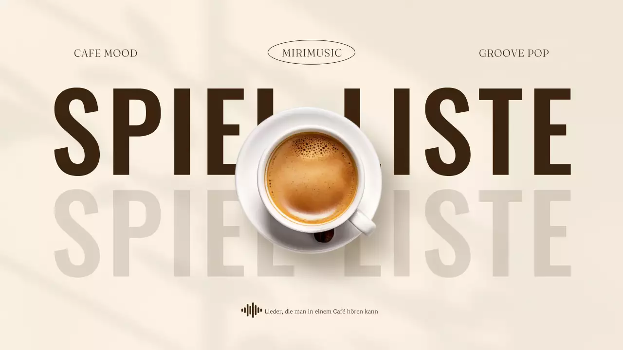 Schlichte, von einem Café inspirierte Hülle für die Wiedergabeliste in Beige und Braun