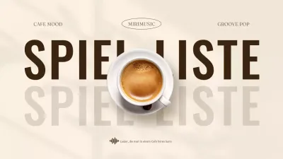 Schlichte, von einem Café inspirierte Hülle für die Wiedergabeliste in Beige und Braun