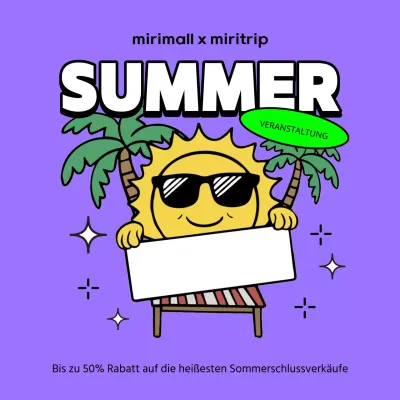 Pop-Art-Anzeige für den Sommerschlussverkauf in Lila und Chartreuse