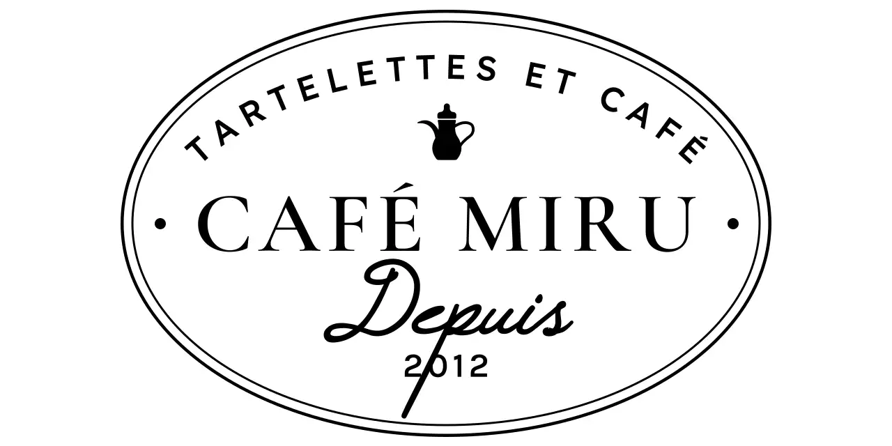 Logo d'un café-dessert avec un concept de cadre circulaire luxueux