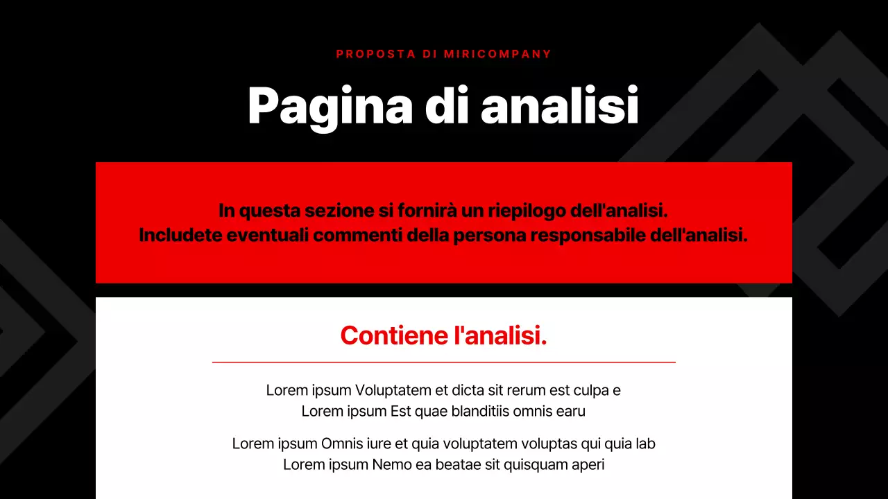 Semplice presentazione aziendale in rosso e nero