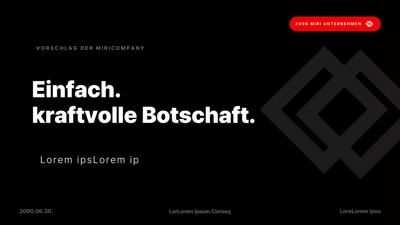 Einfache Unternehmenspräsentation in Rot und Schwarz