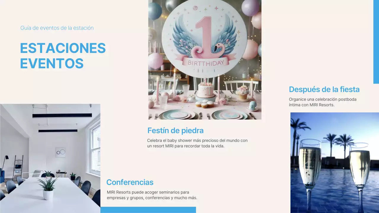 Una sencilla imprimación resort azul y marfil