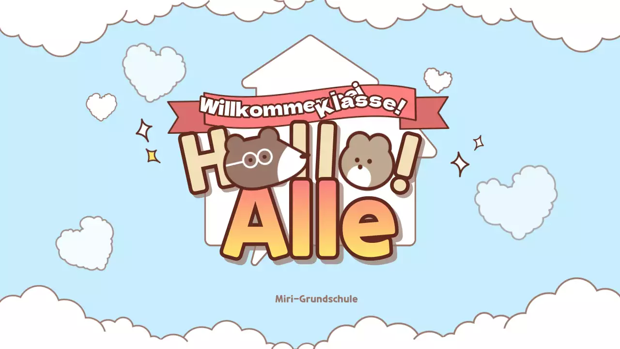 Hübsches hellblaues und rosa Einführungsmaterial für den Unterricht