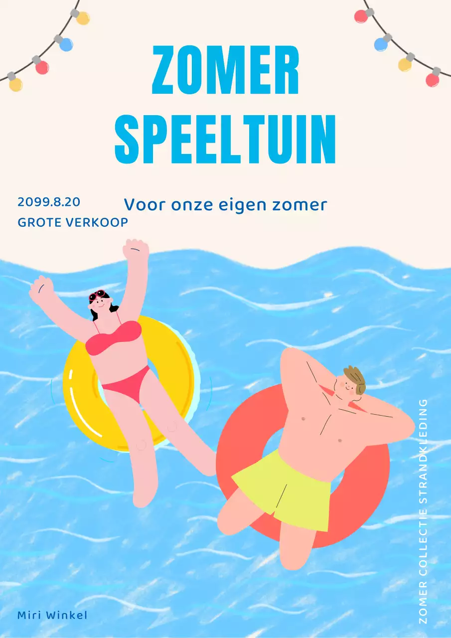 Promoot een leuke zwemkledingwinkel in lichtblauw