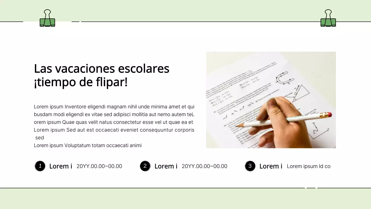 Promocionar los especiales de vacaciones escolares de colores vivos
