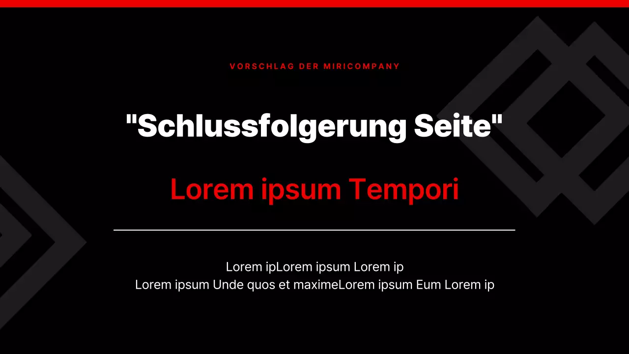 Einfache Unternehmenspräsentation in Rot und Schwarz