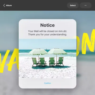 Mint Minimal Beach Notice Social Media Post