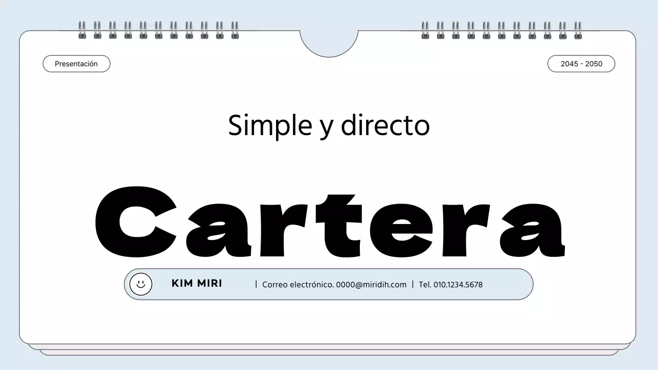 Cartera con marco de notas sencillo en azul claro