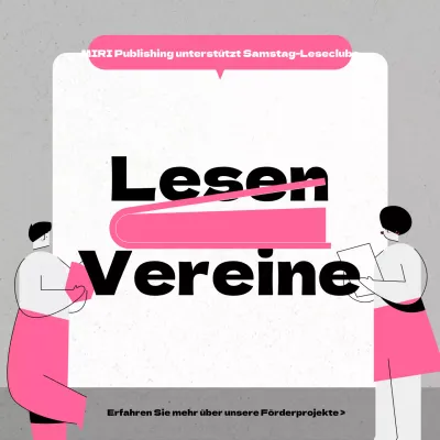 Moderne Buchclubanzeige in Rosa und Grau