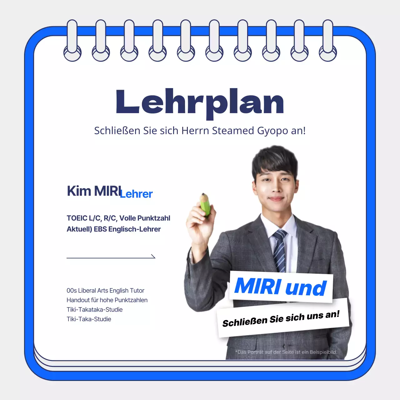 Förderung der TOEIC-Sommervorlesungen mit blauem Hintergrund