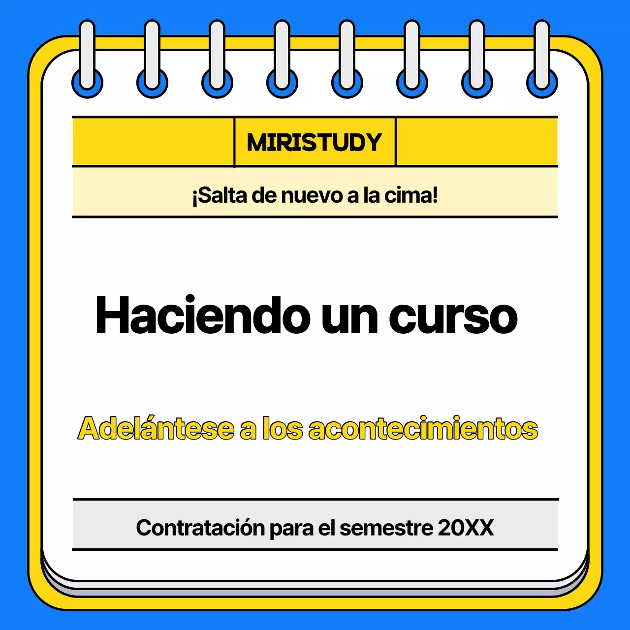 Promocione su escuela de admisión con un toque de azul y amarillo