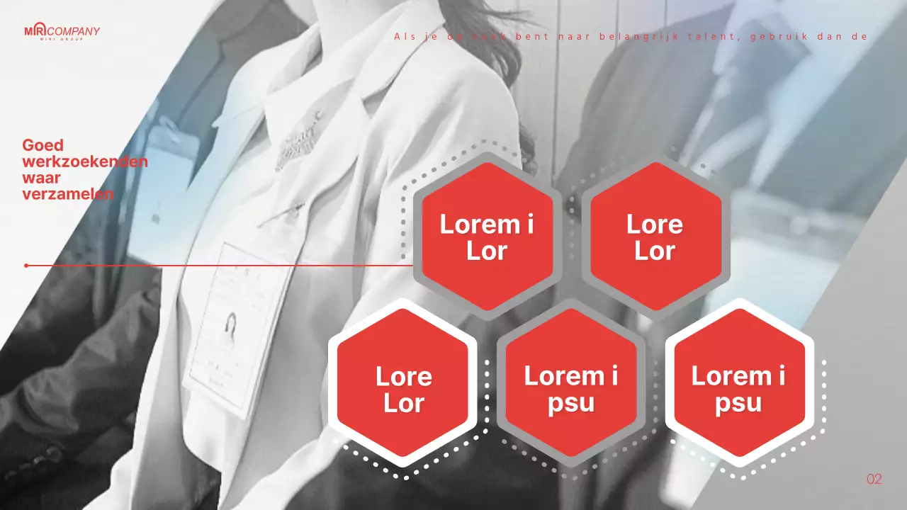 Headhunting-voorstel gemarkeerd in lichtblauw en rood