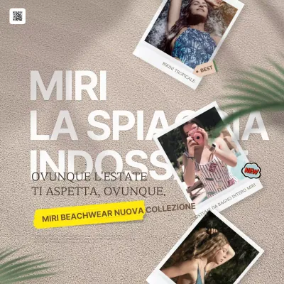 Promuovere costumi da bagno estivi tropicali in beige e verde