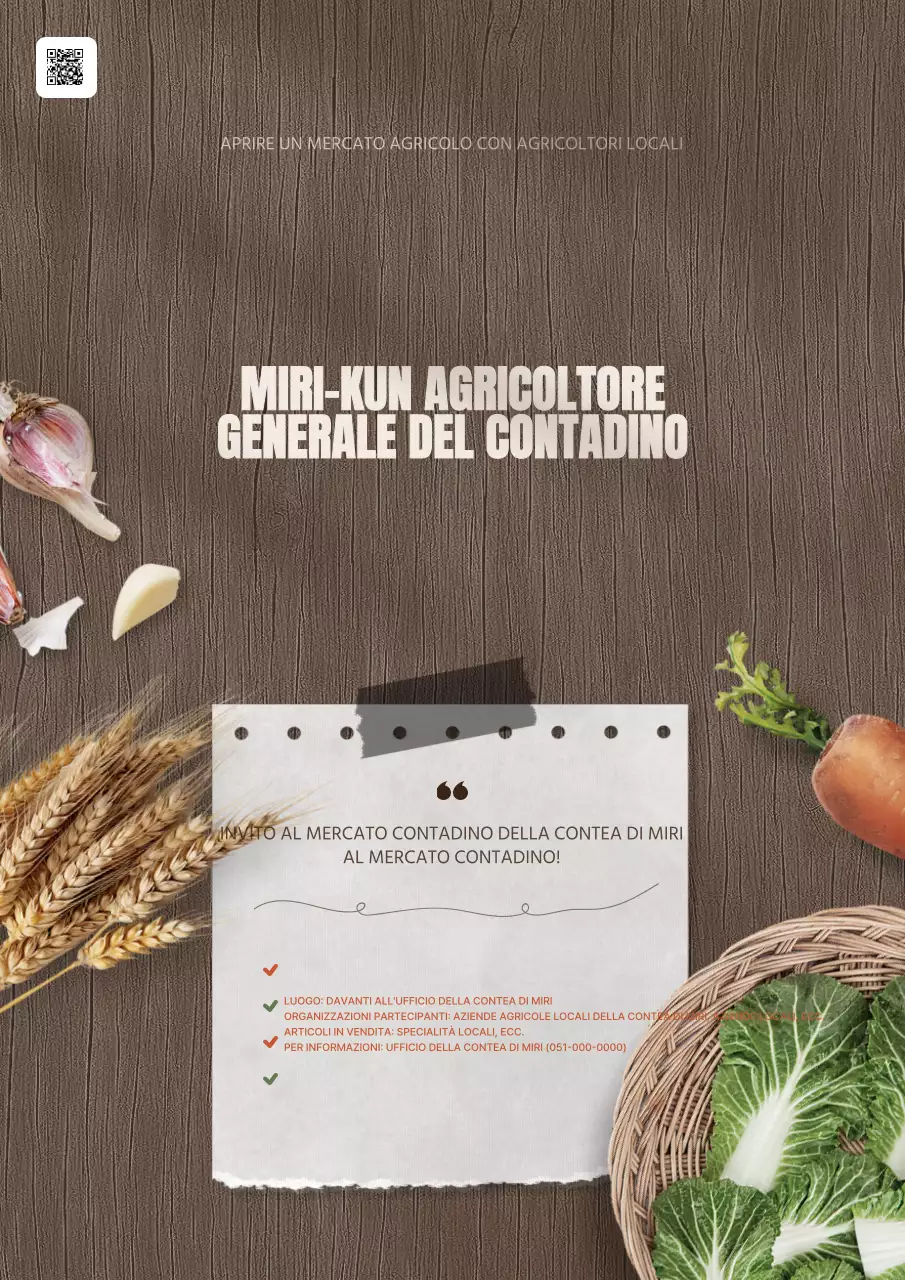 Promuovere i mercati agricoli comunali naturali in marrone e avorio