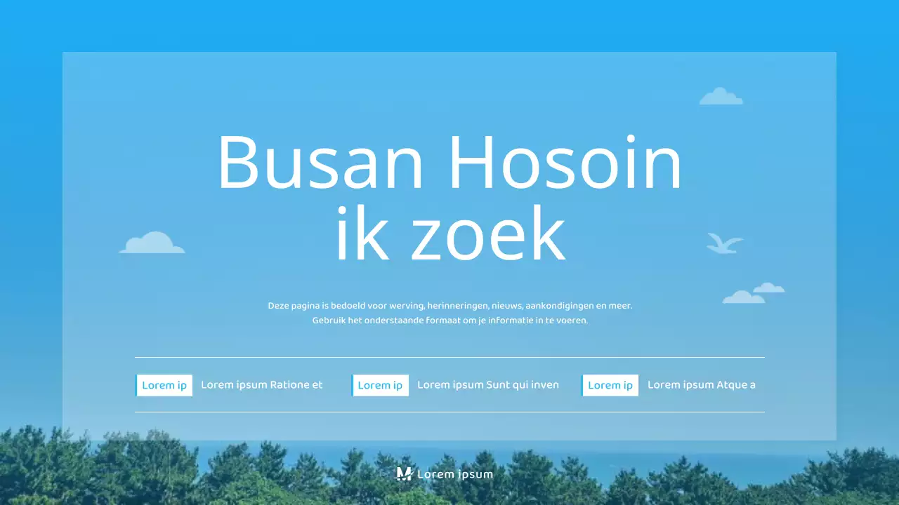 Een eenvoudige blauw-witte toeristische gids voor Busan