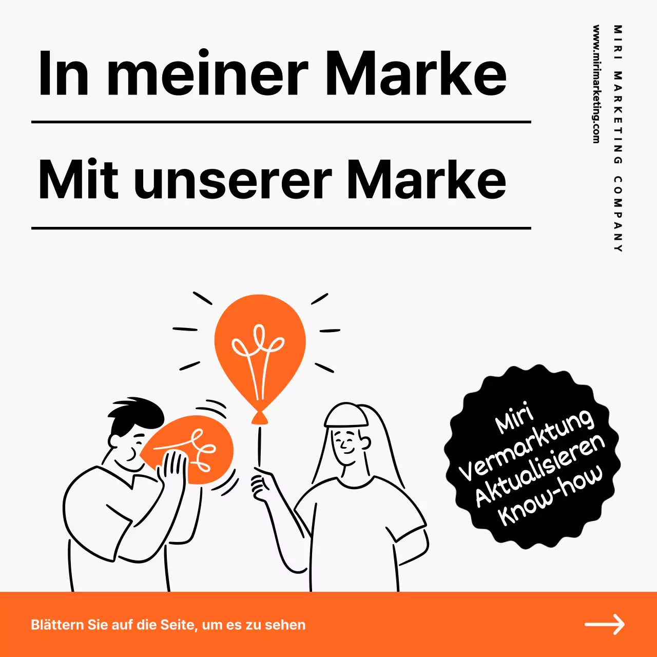 Werben Sie für Ihre Marketingberatung in Orange und Schwarz