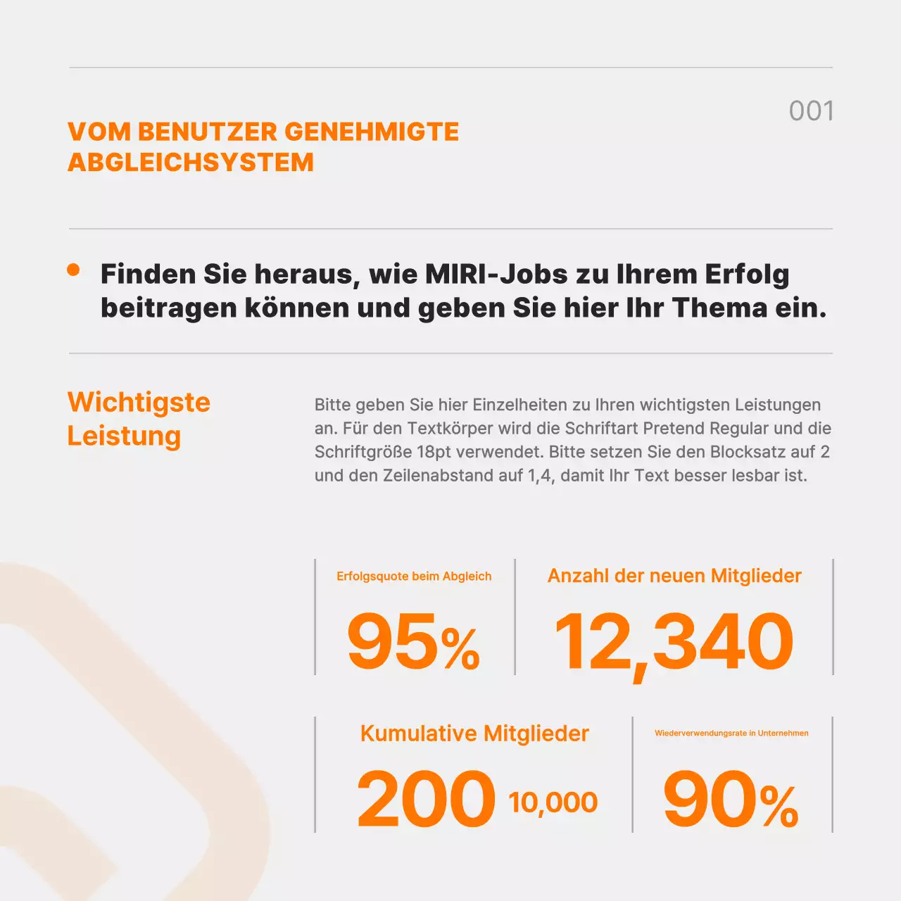 Förderung einer trendigen schwarz-orangenen Job-Matching-Plattform