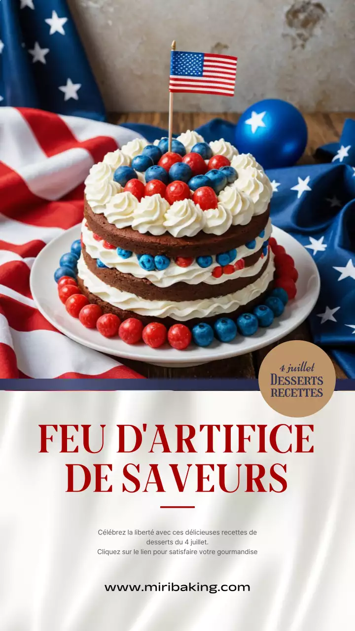 Une recette moderne de dessert du 4 juillet en rouge et bleu