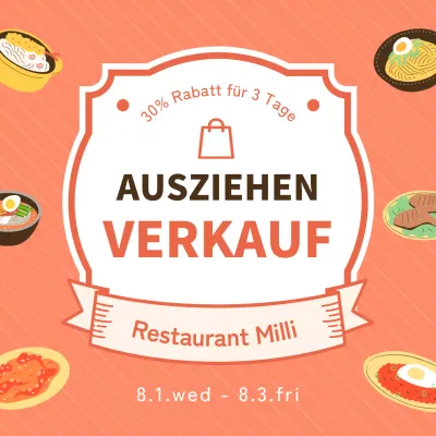 Niedliche rosa und braune Verkaufsanzeigen.