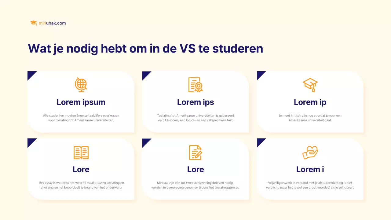 Een eenvoudige geel-oranje studiegids voor het buitenland