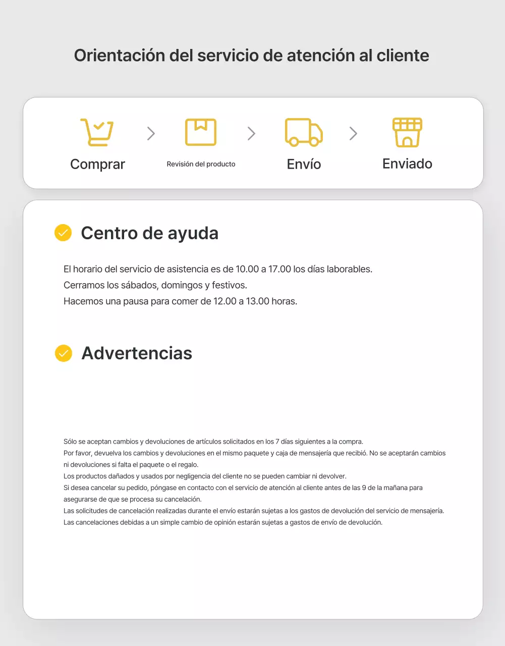 Anuncios y precauciones en el centro comercial de moda en gris y azul claro