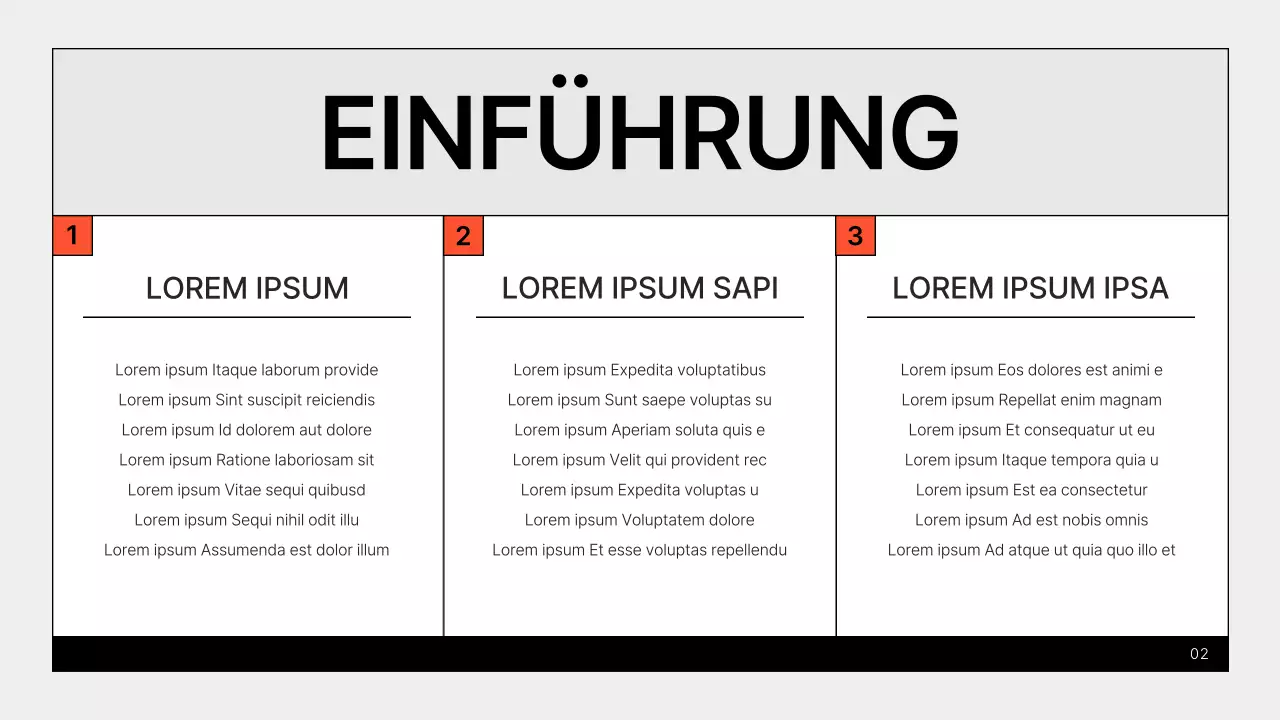 Ein einfaches Portfolio für Vermarkter in Grau und Orange