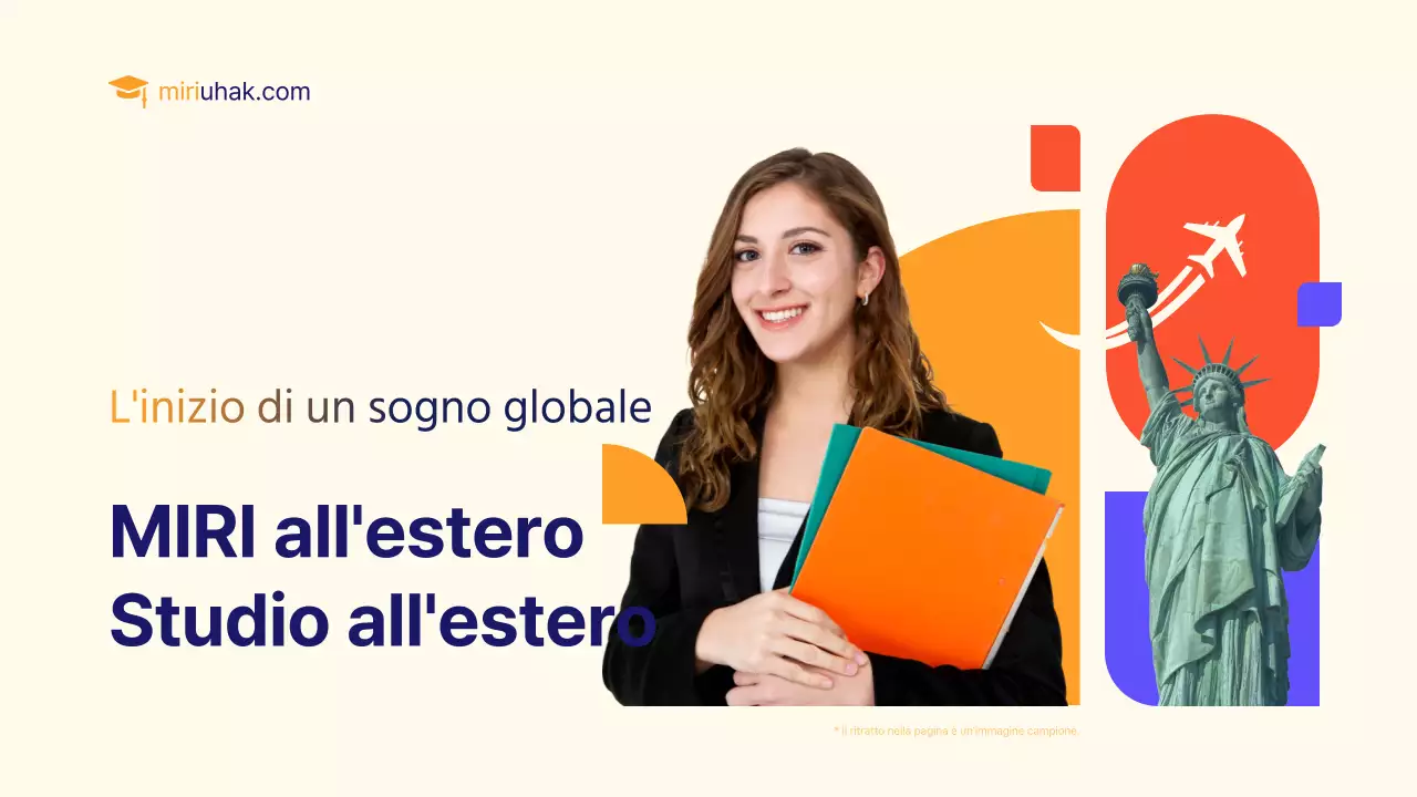 Un semplice prospetto di studio all'estero giallo e arancione