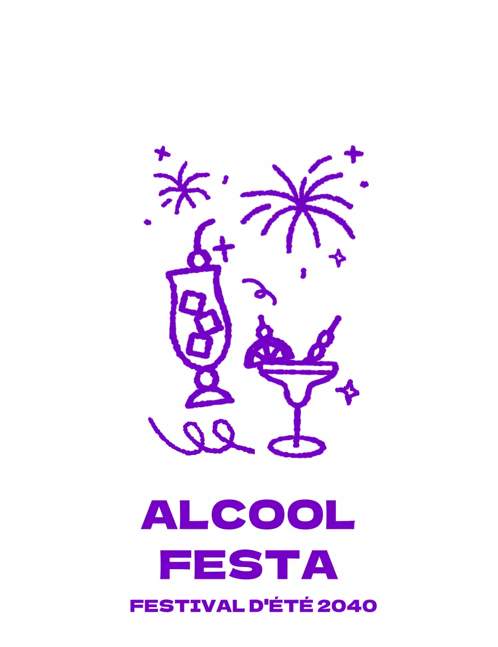 Produits dérivés du festival avec des graffitis sur des verres à boissons de formes diverses