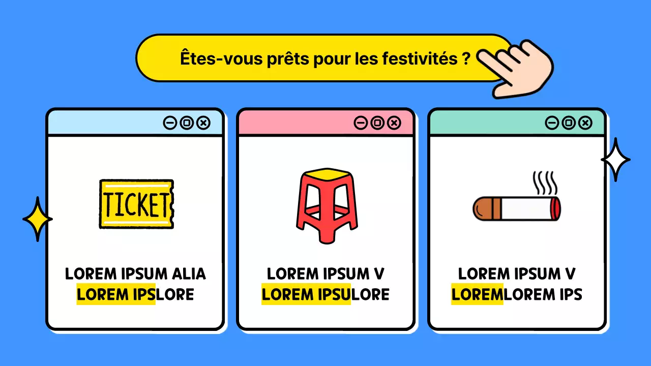 Annonce d'un festival d'été kitsch en bleu