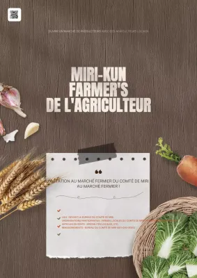 Promouvoir les marchés de producteurs municipaux naturels dans les tons bruns et ivoires