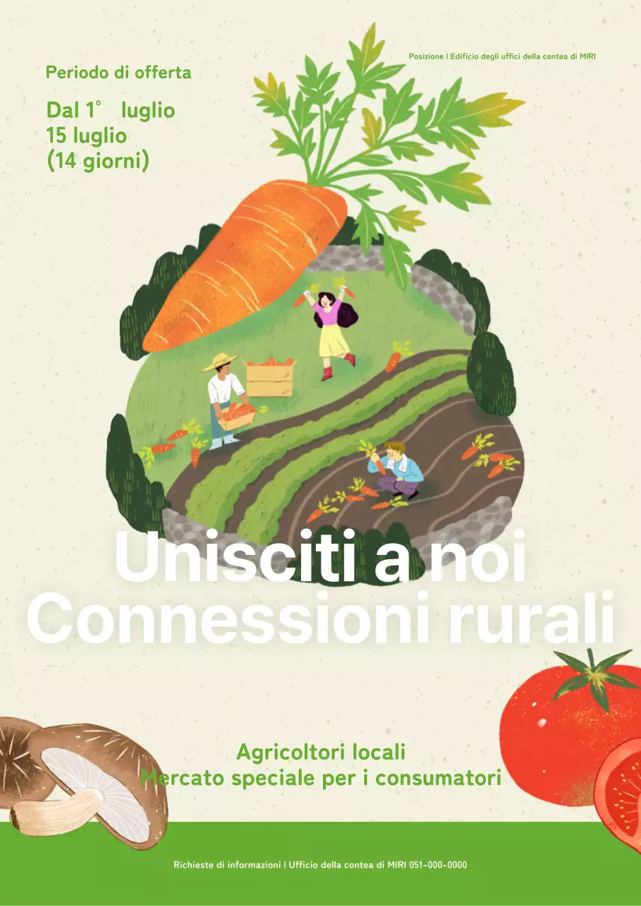 Annuncio del mercato agricolo verde e bianco
