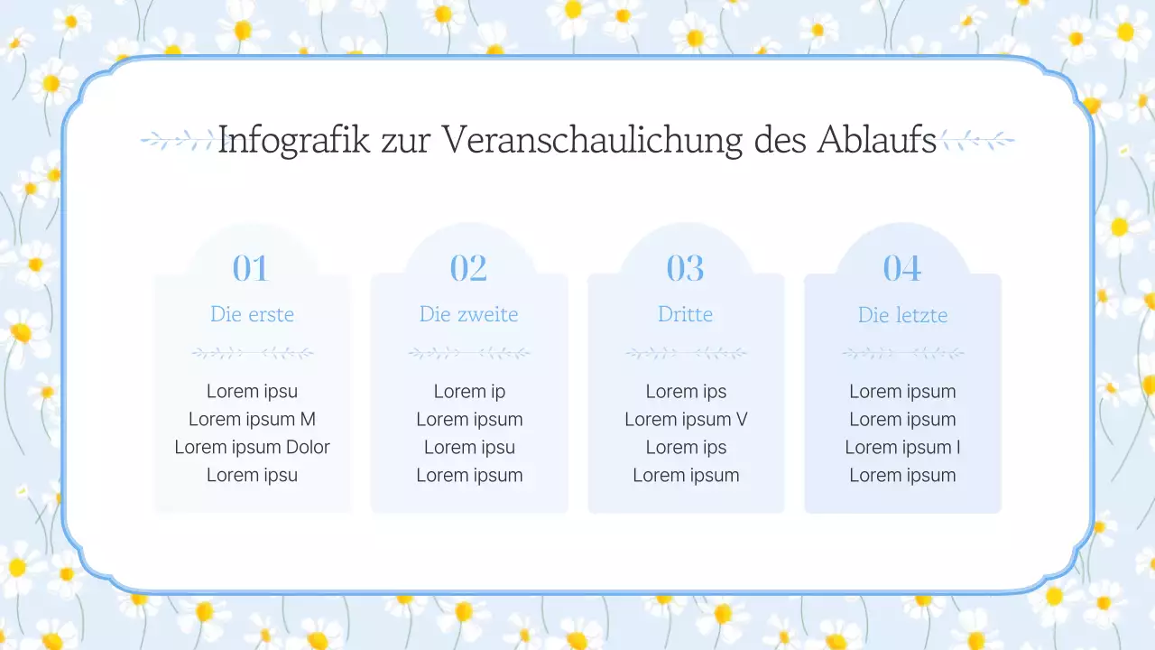 Einfache Sommerblumen in hellblauer und gelber Aufmachung