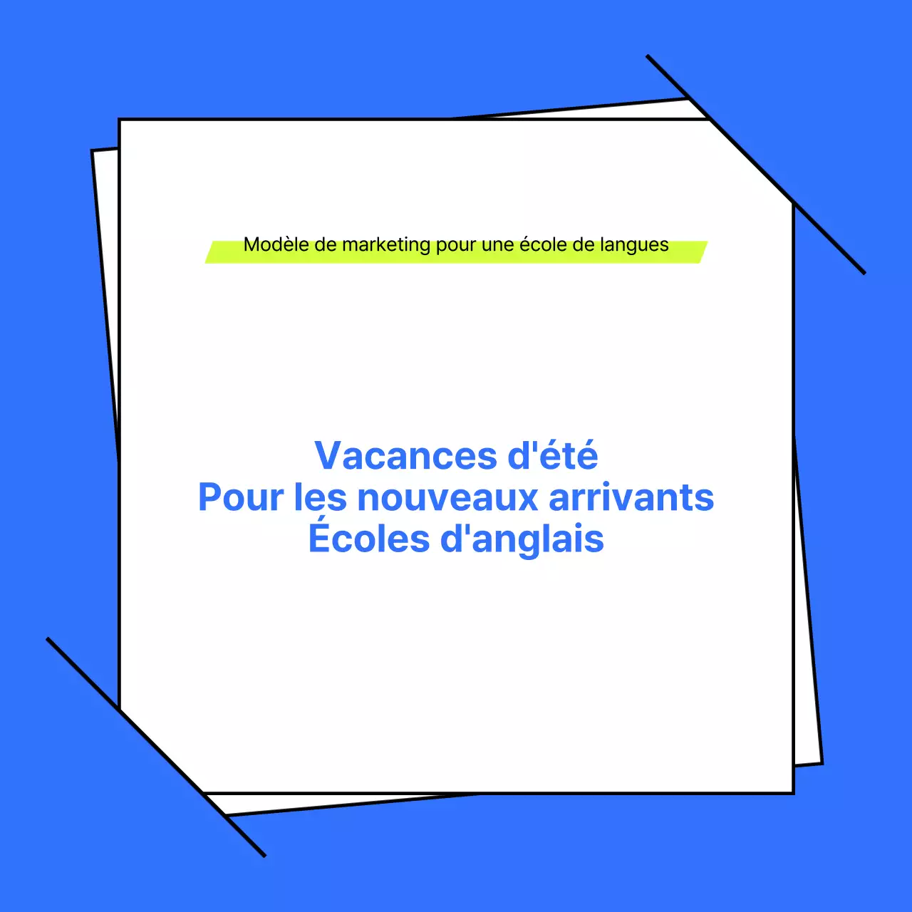 Un simple prospectus d'école en vert citron et bleu