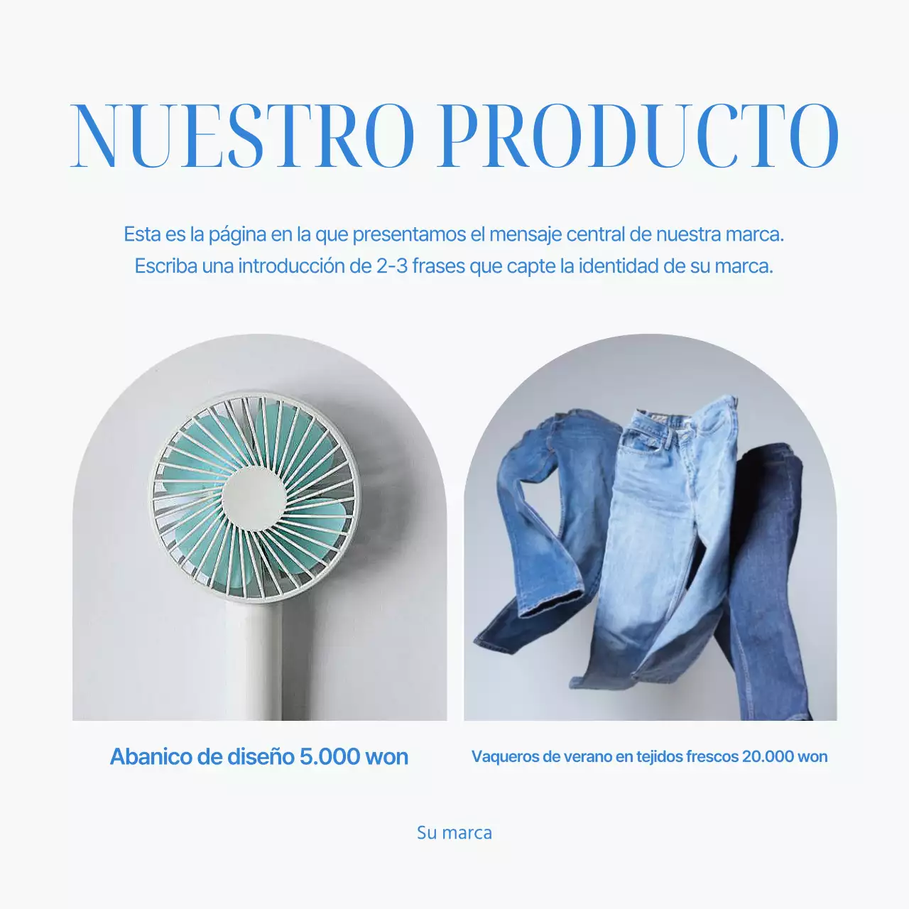 Sencillo anuncio de evento inspirado en el verano en azul claro y azul