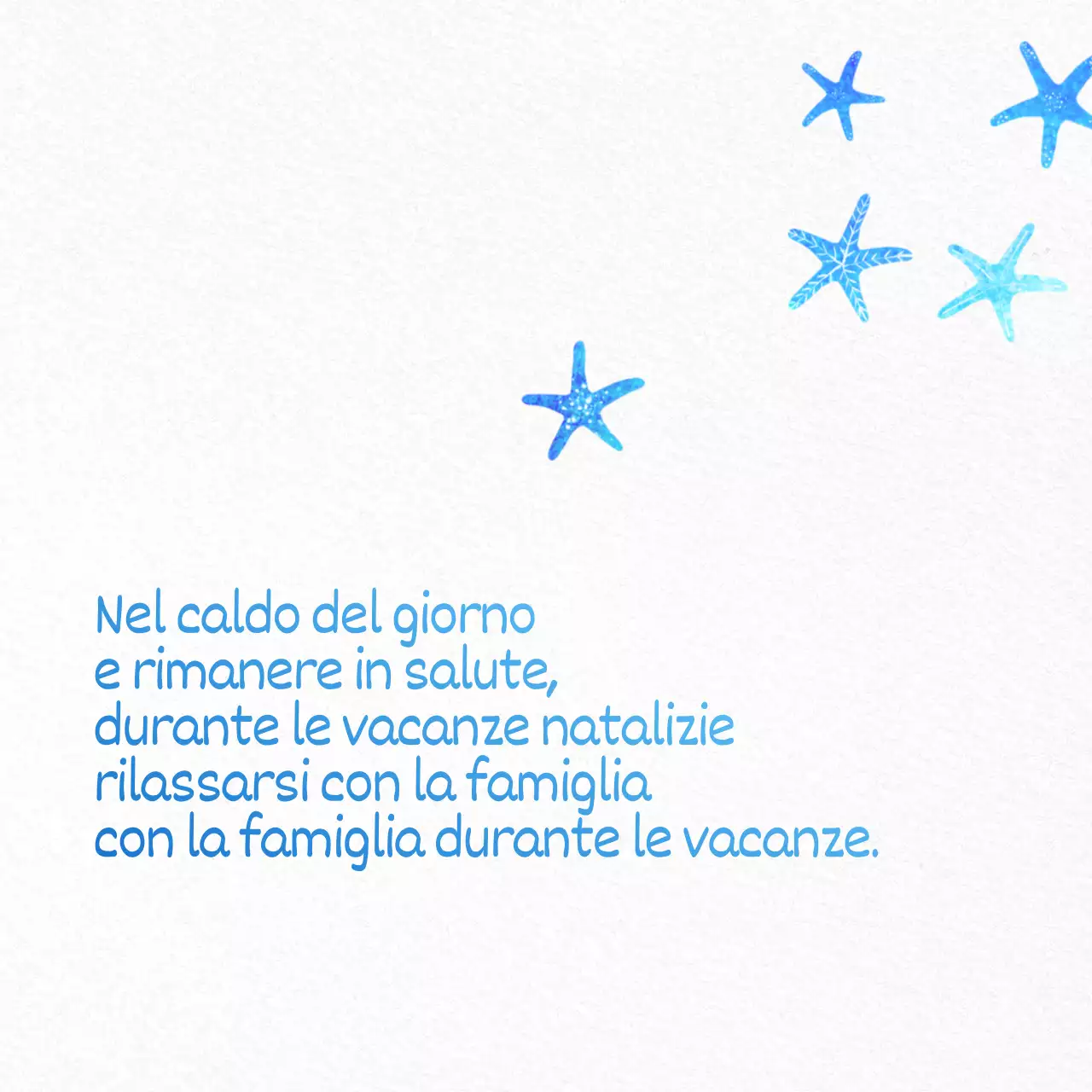 Collezione di auguri estivi in calligrafia semplice in azzurro e blu