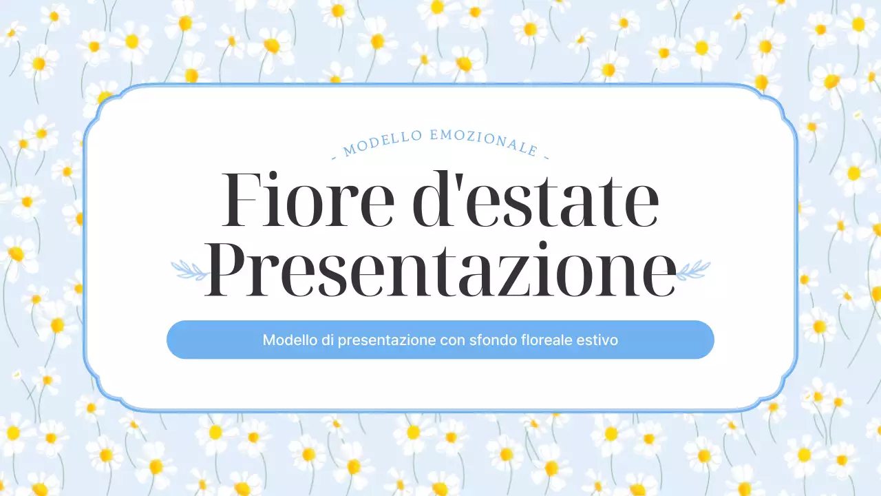 Semplici fiori estivi con presentazione in azzurro e giallo