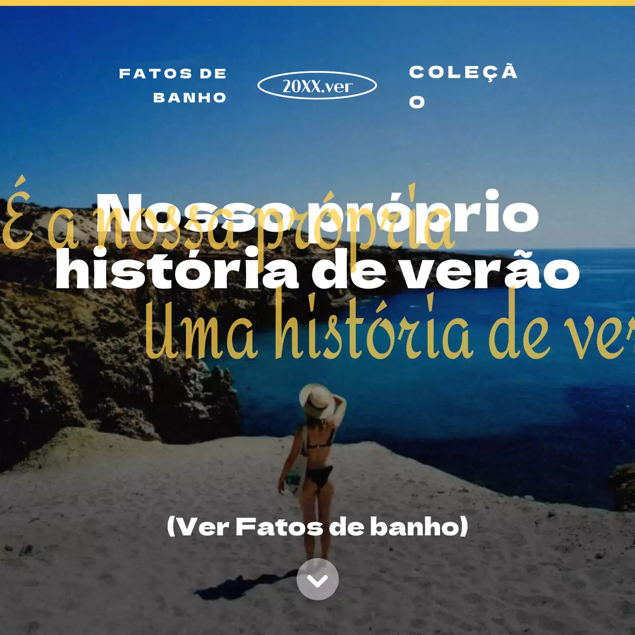 Promover o clássico fato de banho amarelo e branco