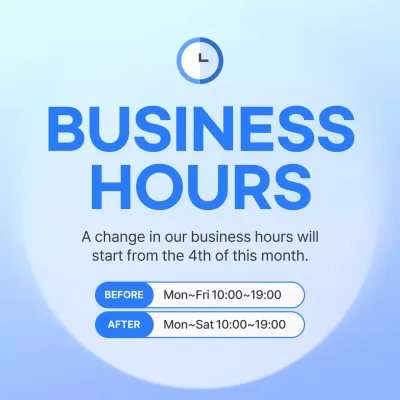 Blue Modern Business Notice Social Media Post