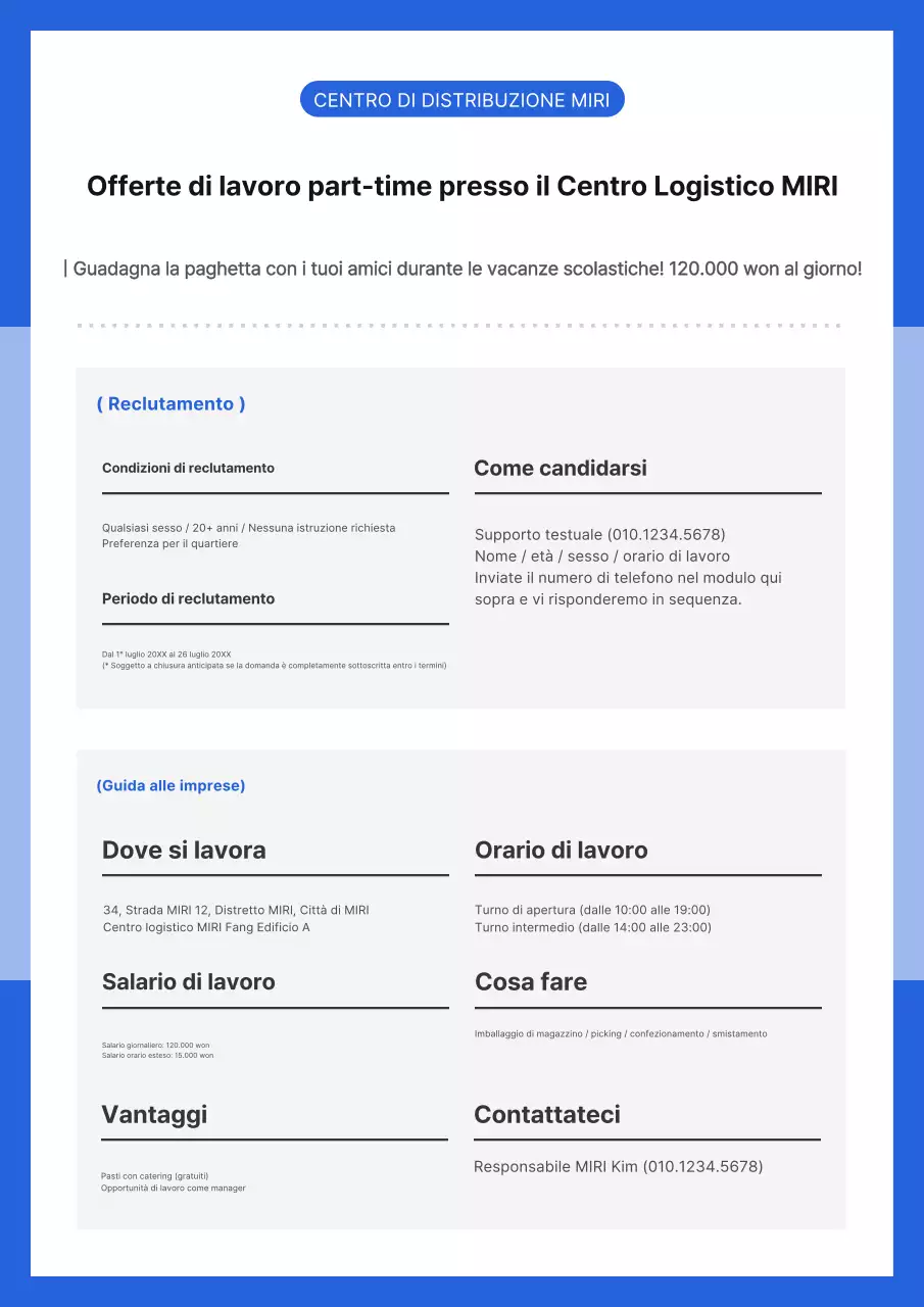 Guida semplice agli annunci di lavoro in magazzino in blu e nero