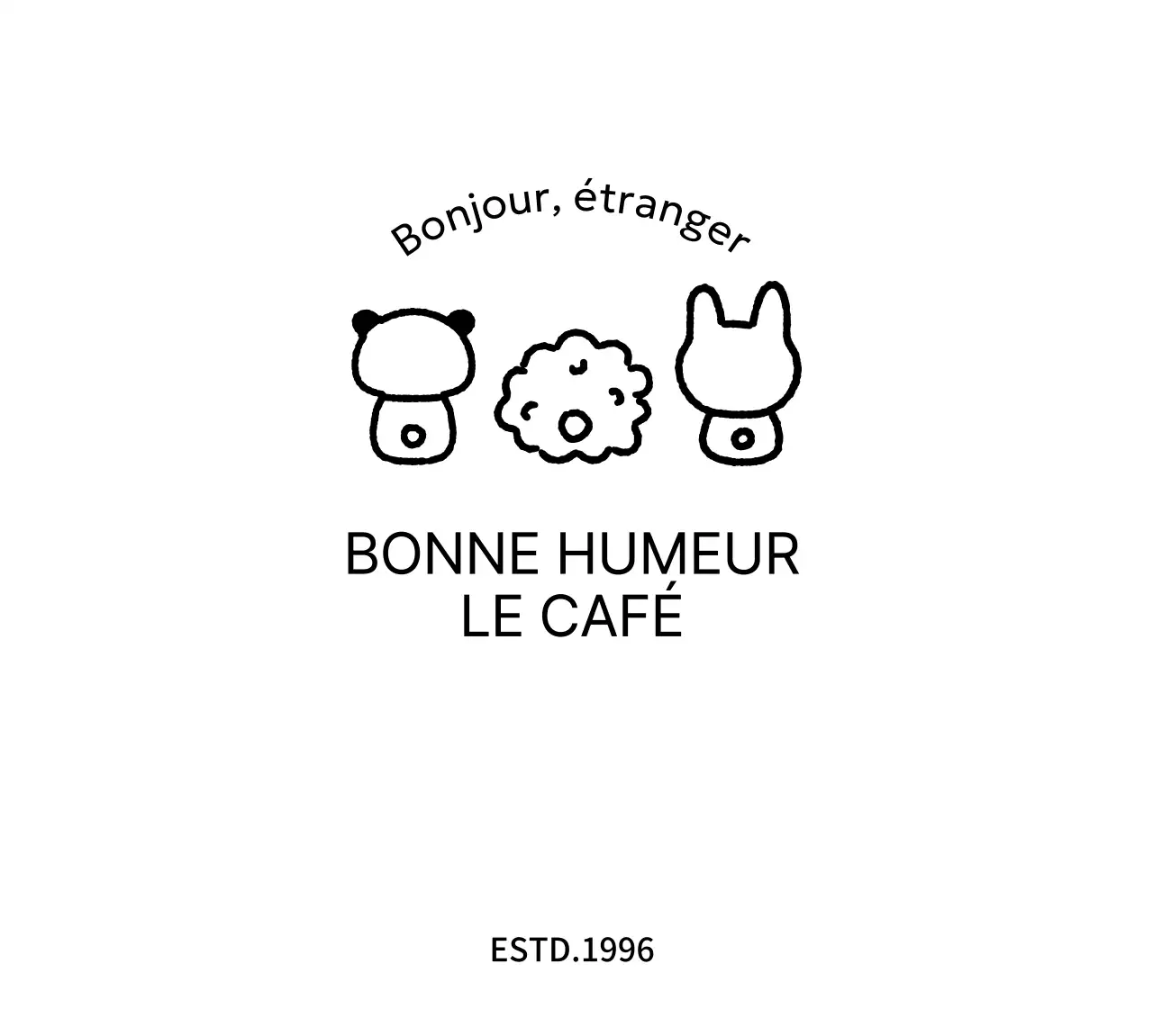 Mignonne marchandise de café avec des illustrations d'animaux de dos