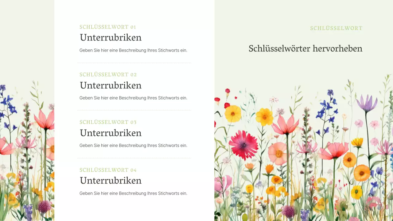 Luxuriöse Sommerblumen in chartreuser Aufmachung